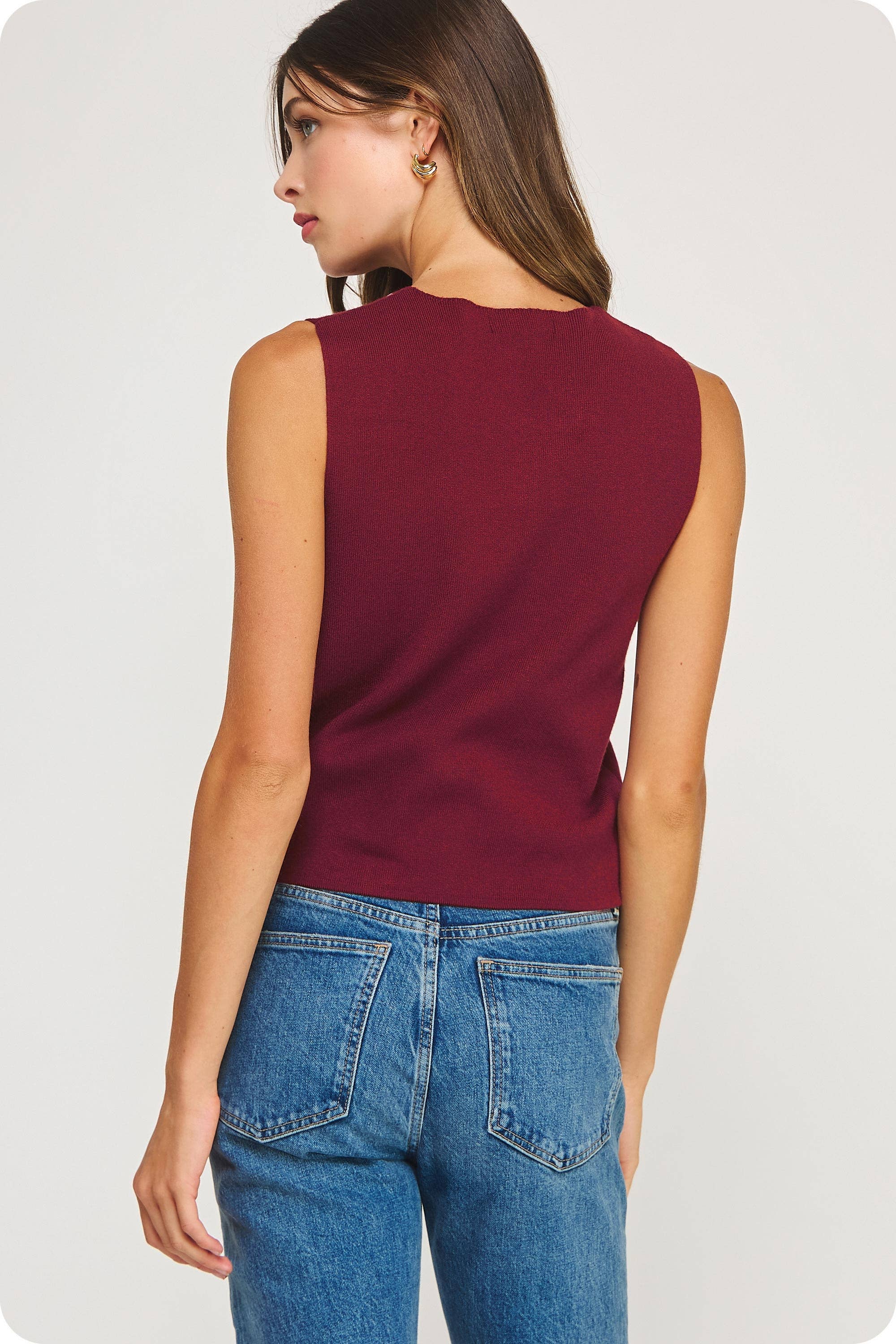 Strut & Bolt - Venta al por mayor Chaleco de abrigo - Mujer - Top sin mangas de punto con bordado floral21