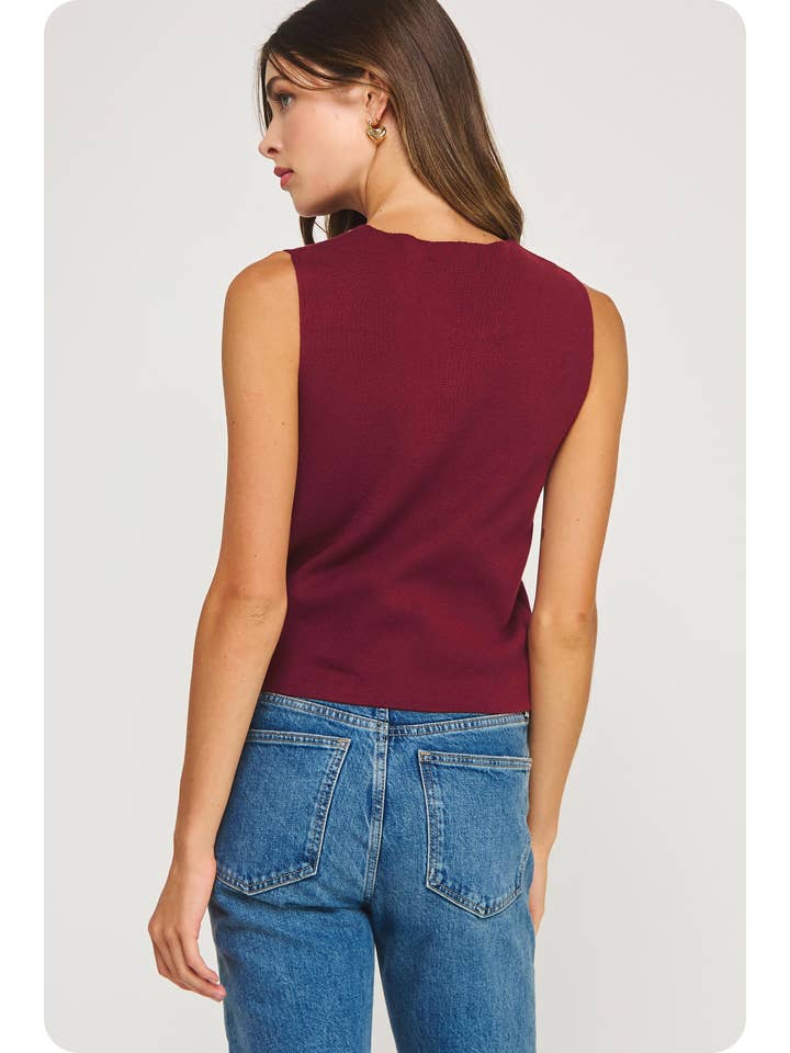 Strut & Bolt - Venta al por mayor Chaleco de abrigo - Mujer - Top sin mangas de punto con bordado floral21