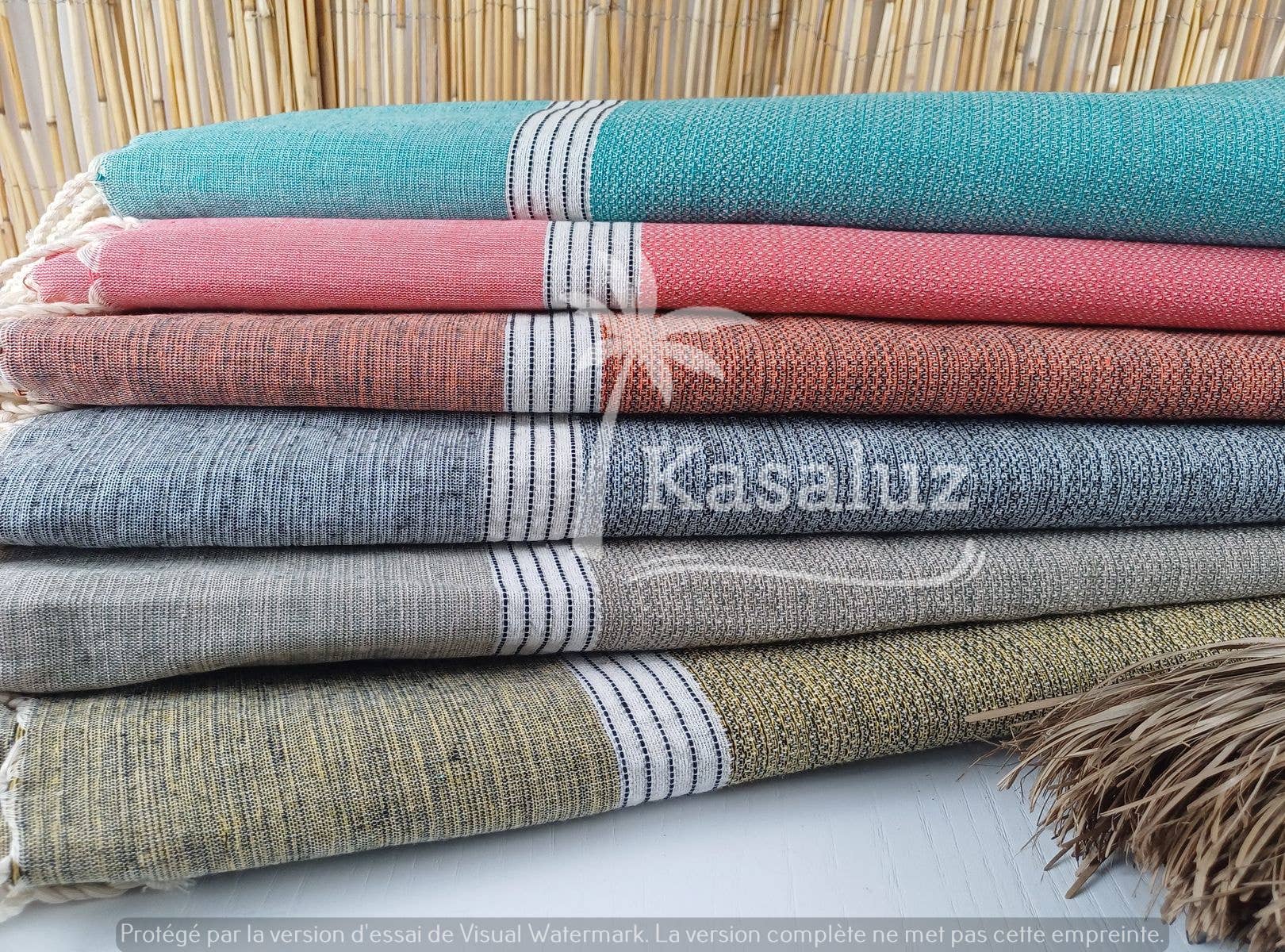 KASALUZ - Wholesale Beach Towel - Fouta Bohemia XL Coral 200 x 200 cm 100% cotton2