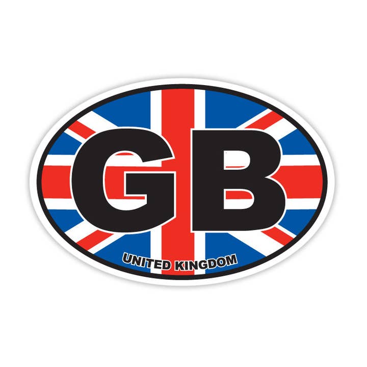 Oval GB Union Jack Car Bumper Sticker for wholesale by Eurostick