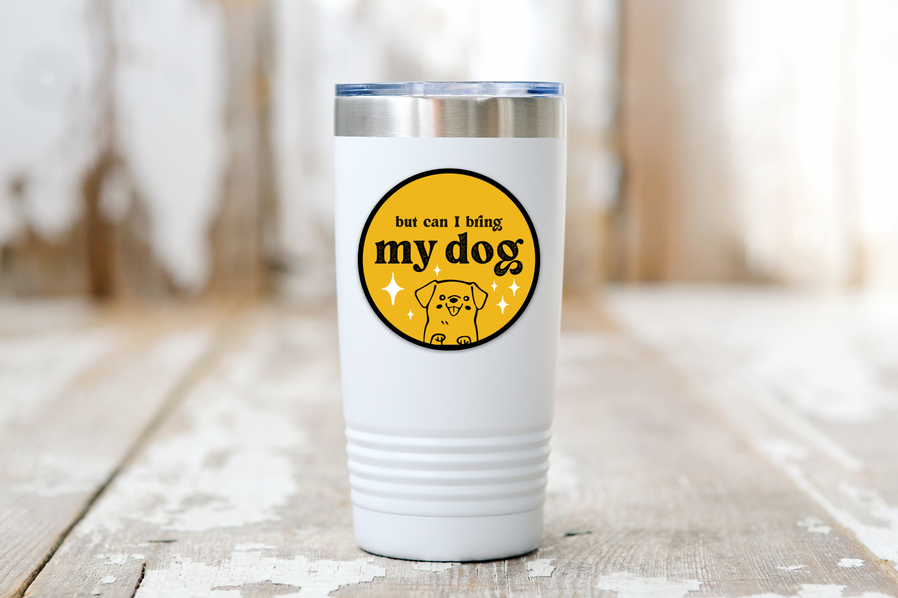 Yarnival - Wholesale Sticker - But Can I Bring My Dog Sticker - puppy, animal, pet, lover1