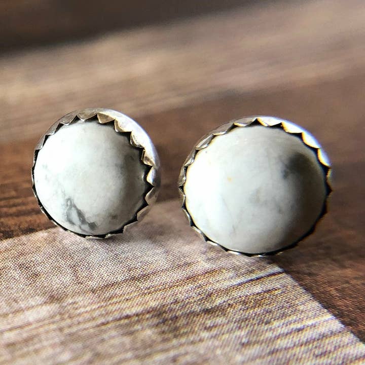 Howlite studs for wholesale by Nevermore Fine Jewelry