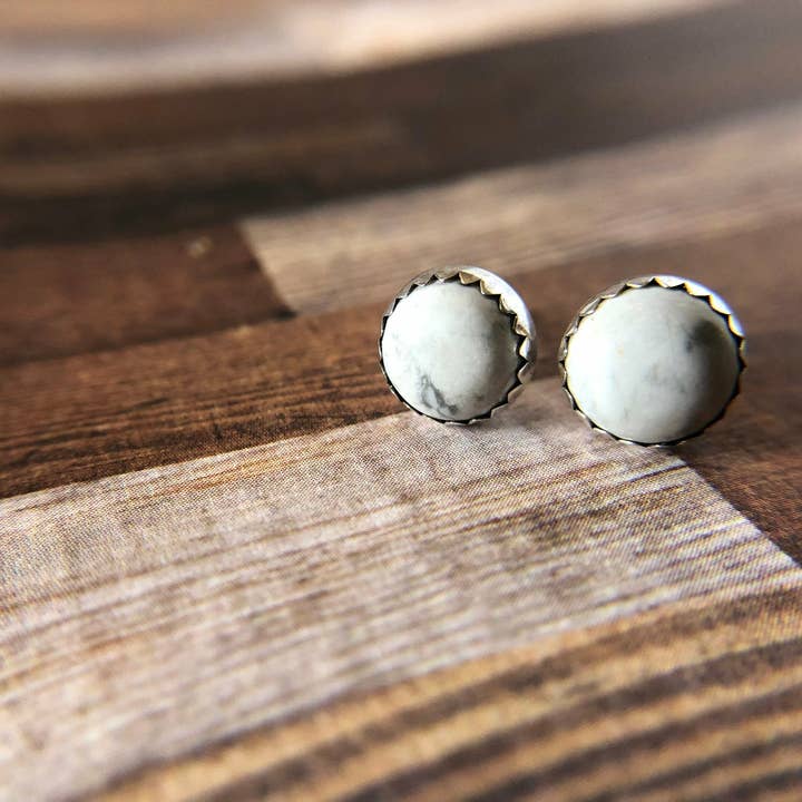 Howlite studs for wholesale by Nevermore Fine Jewelry