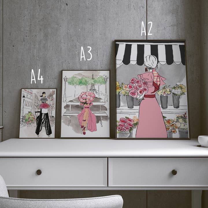 Susan Kerian, Illustrator - Wholesale Art print - Emily Shopping fashion illustration4