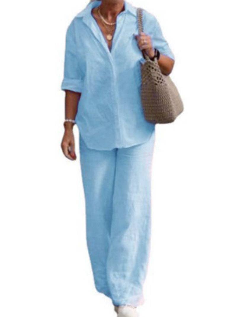 safistyle - Wholesale Top & Pant Set (NOT Loungewear) - Women's - Long-Sleeve Shirt and Wide-Leg Pants Set8