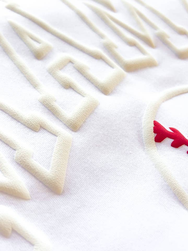 COTTON PRESS CO. - Wholesale Screen Printed T-Shirt - Women's - 3D Puff Baseball Mom/Mama T-Shirt3