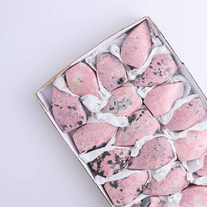 Rhodonite Flames Set of 20 for wholesale by Mi Esperanza Minerals