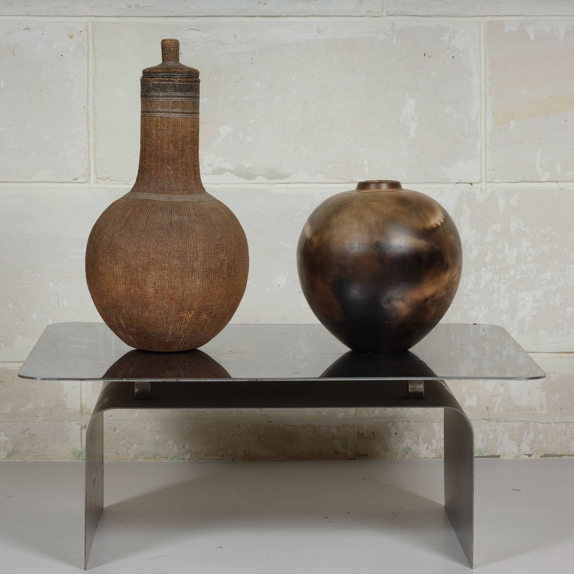 AS'ART a sense of crafts - Wholesale Vase - Zulu Pottery, Smoked Patina, Spherical, South Africa1