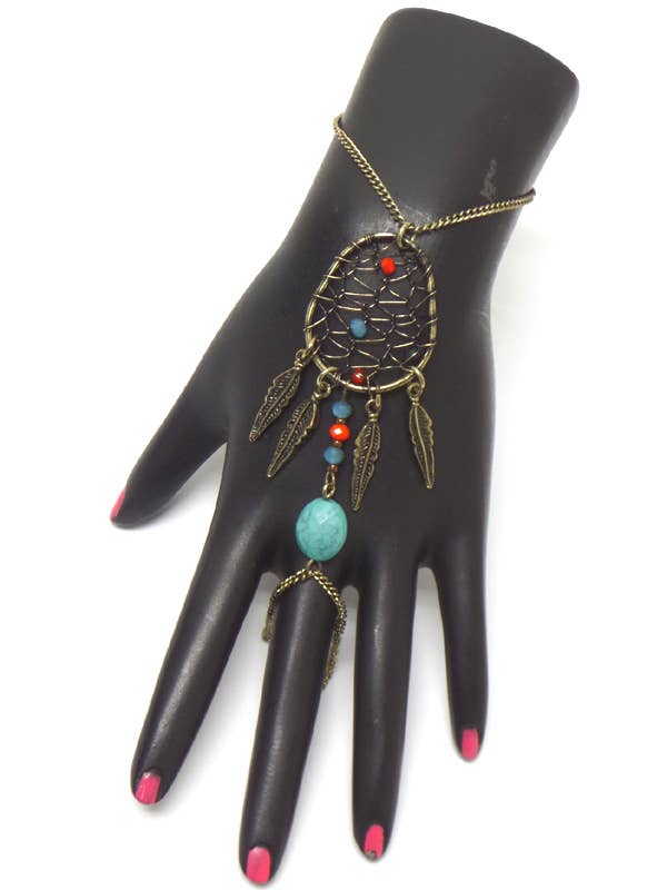 ( Q347 ) BOHO TURQUOISE SLAVE RING BRACELET SET for wholesale by Jewelry Max