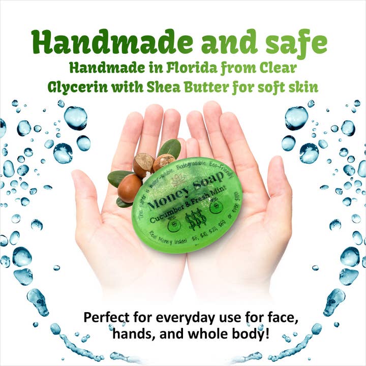 Relaxcation - Wholesale Bar Soap - Money Soap - Cucumber and Fresh Mint Glycering Shea Butter Soap