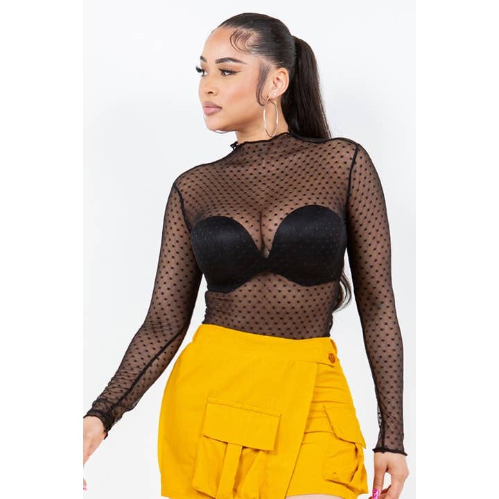 Plus Size Women Top Mesh Sheer See Through Sexy for wholesale by D.ROCK