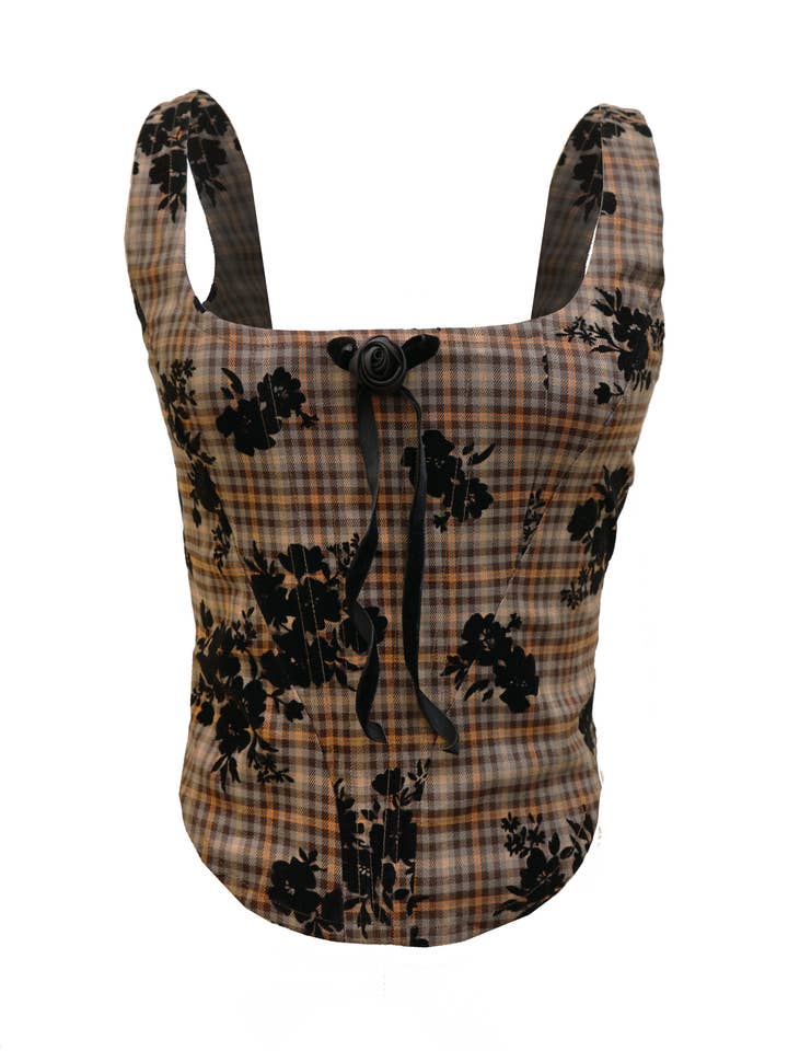 Classy check corset top for wholesale by Zemeta