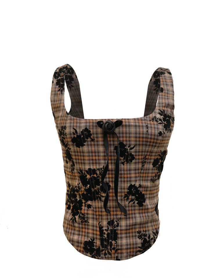 Classy check corset top for wholesale by Zemeta