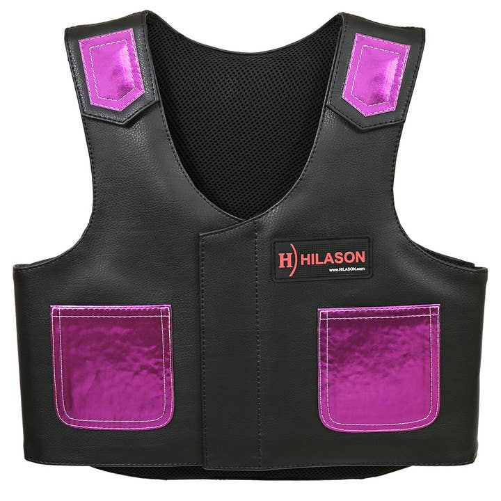 HILASON - Wholesale Horseback Riding Gear - Hilason Junior Youth Bull Riding Pro Rodeo Leather Protective Vest Chaps22