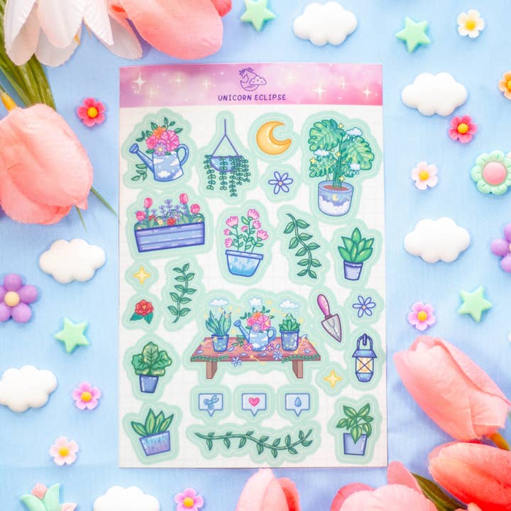 Botanical Bliss Sticker Sheet for wholesale by Unicorn Eclipse