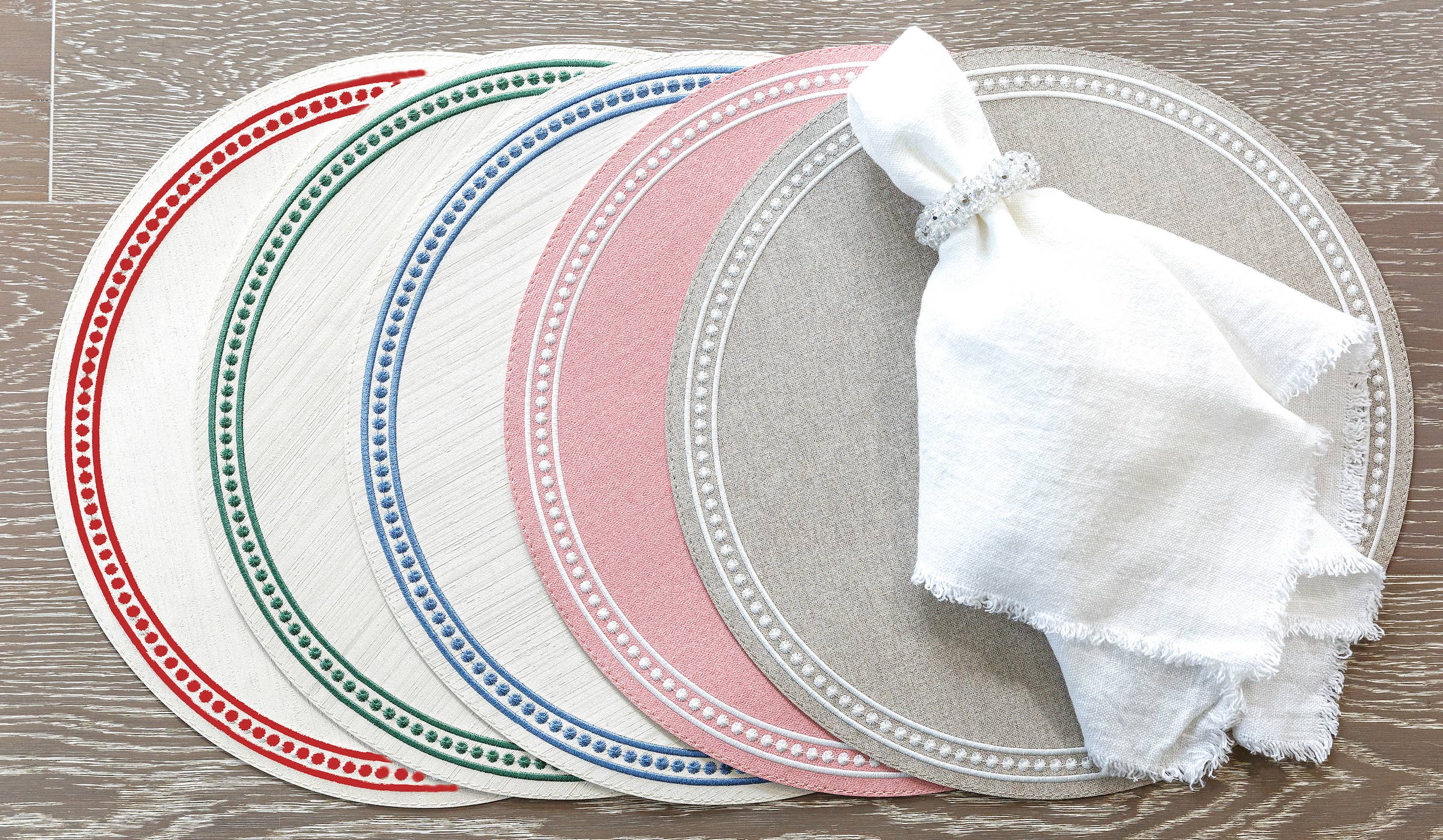 Arte Italica & Crown Linen Designs - Wholesale Placemat - Palermo Perla placemat - Uitverkoop4