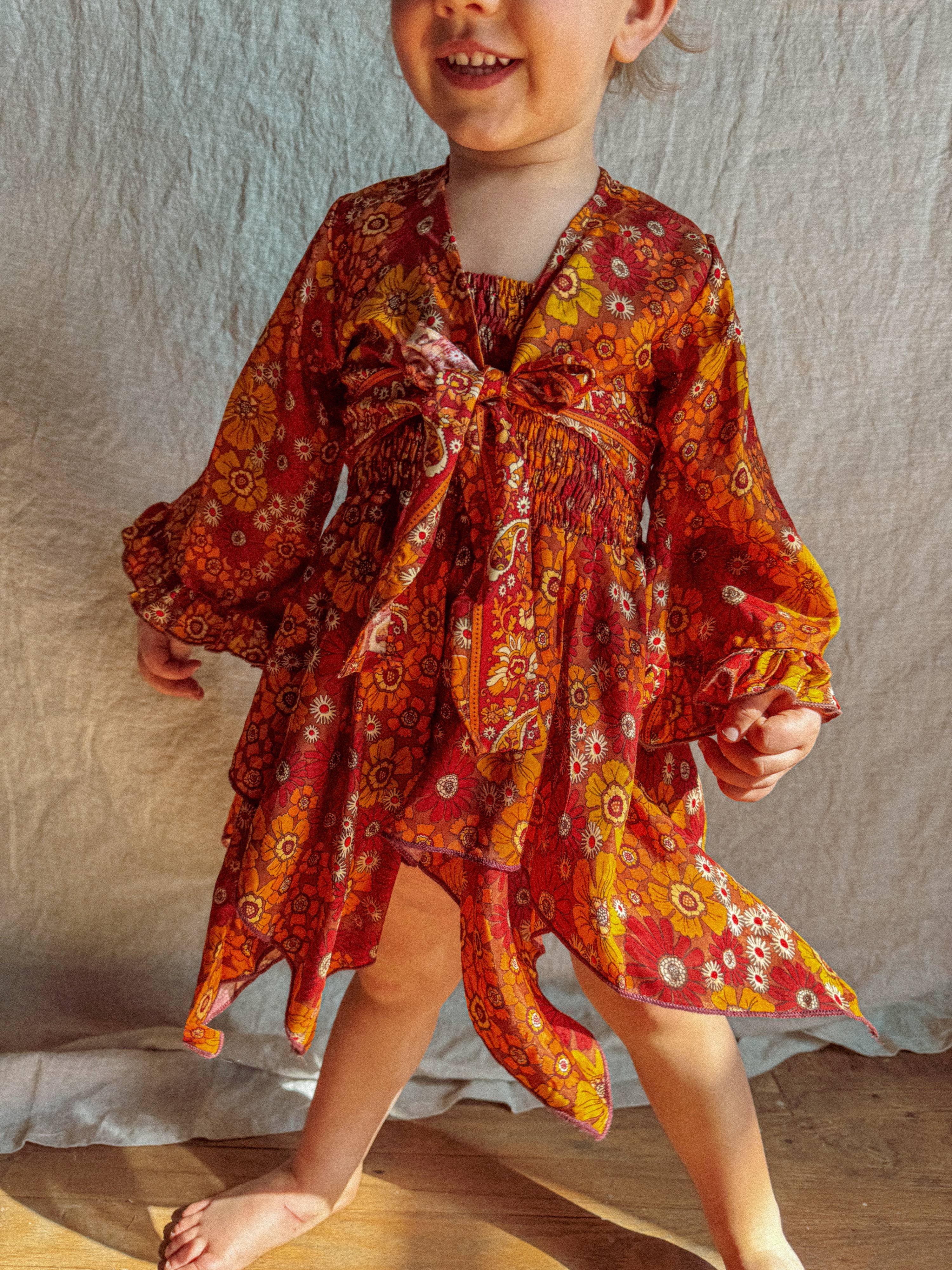 Gardenbelle Shop - Wholesale T-Shirt - Kids - Baby Toddler Bell Sleeve Top, Hippie Boho Flower Tie Front 1