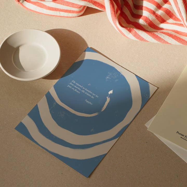 Card "she spreads her light" for wholesale by Poesie Française