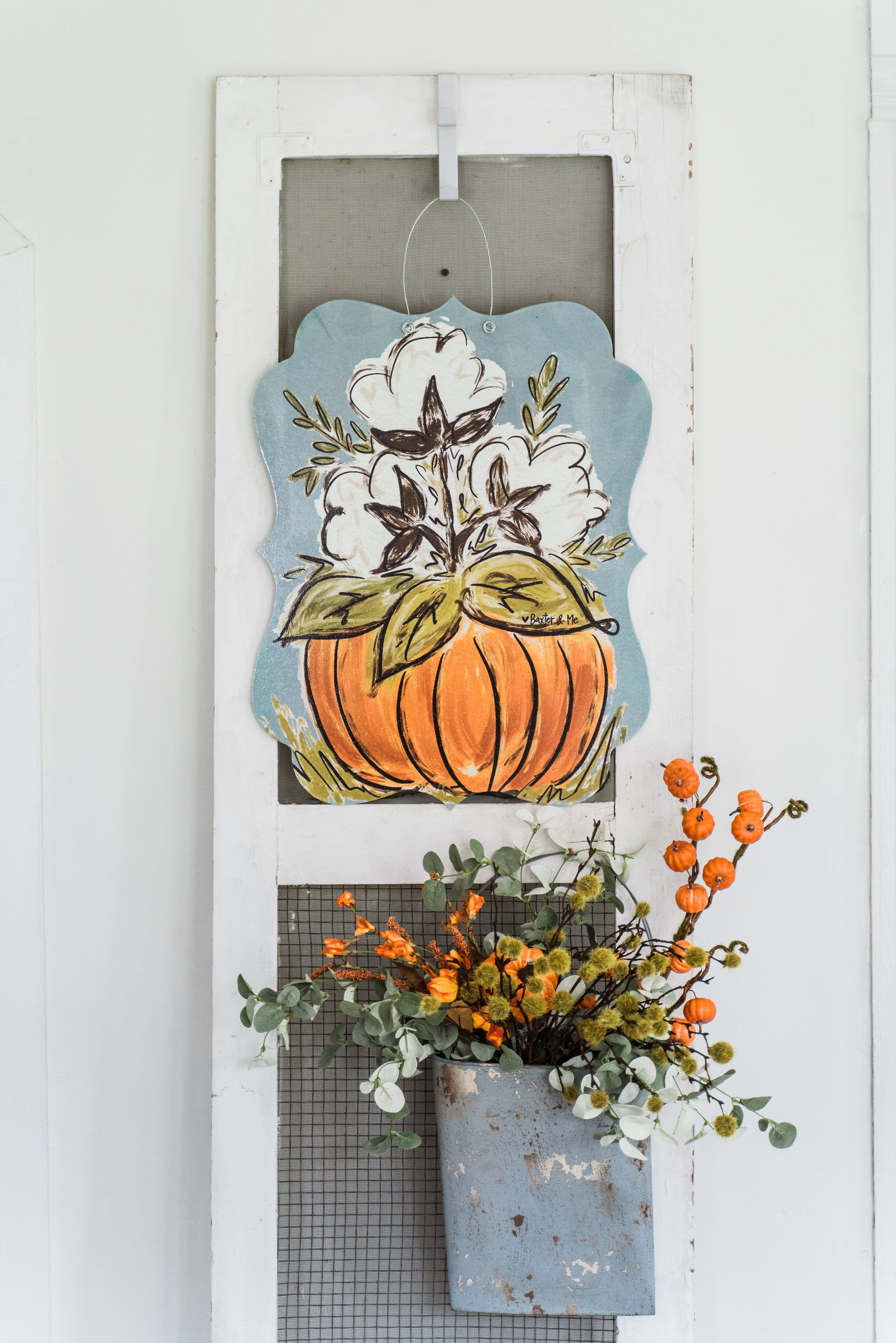 Baxter & Me - Wholesale Door Hanger - Cotton Pumpkin Door Hanger2