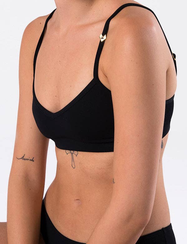 Black Ebony Mina bra - Organic Cotton - Black-Ebony for wholesale on Faire4