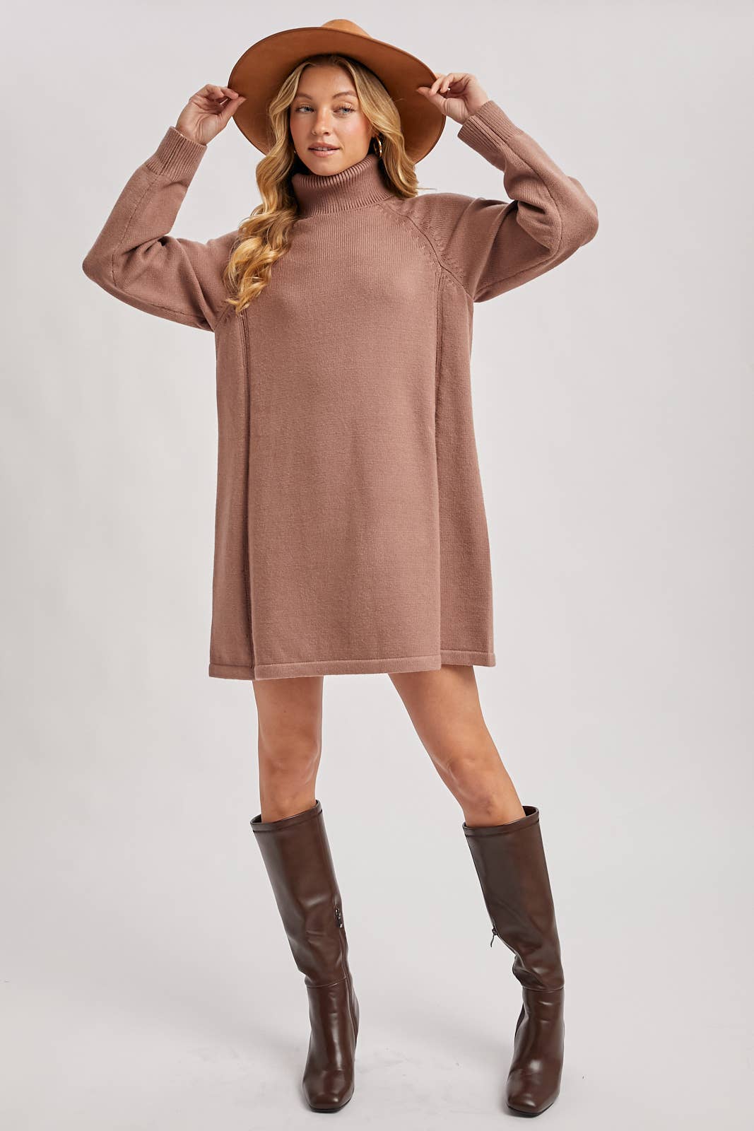 Bluivy – Großhandel Kleid – Damen – Pulloverkleid mit Rollkragen17