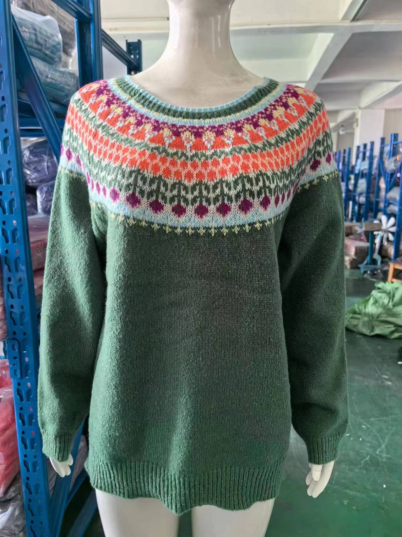 Rosa Clothing - Wholesale Knit Sweater - Women's - Cottagecore Vintage jacquard knit sweater jumper22