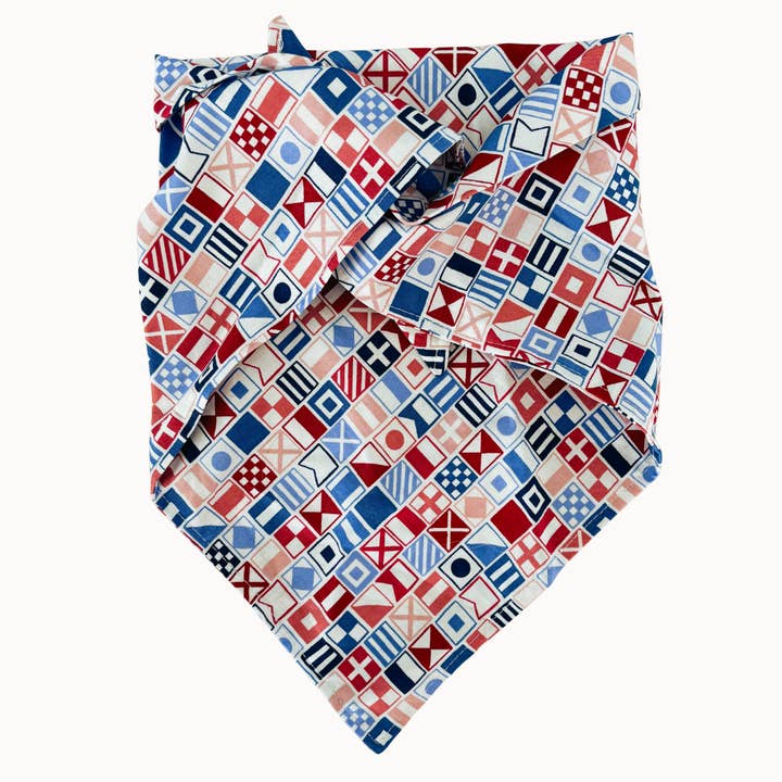 Nautical Flags Dog Bandana | Sailing Preppy Coastal Scarf for wholesale by Camp Hound