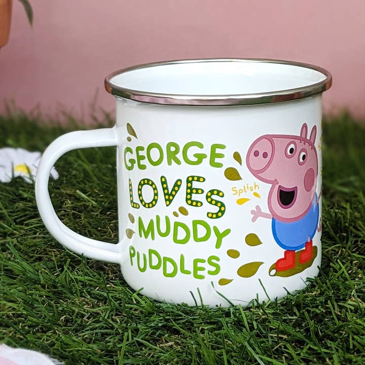 George Pig - Dine-saw Enamel Mug for wholesale by Robert Frederick Ltd