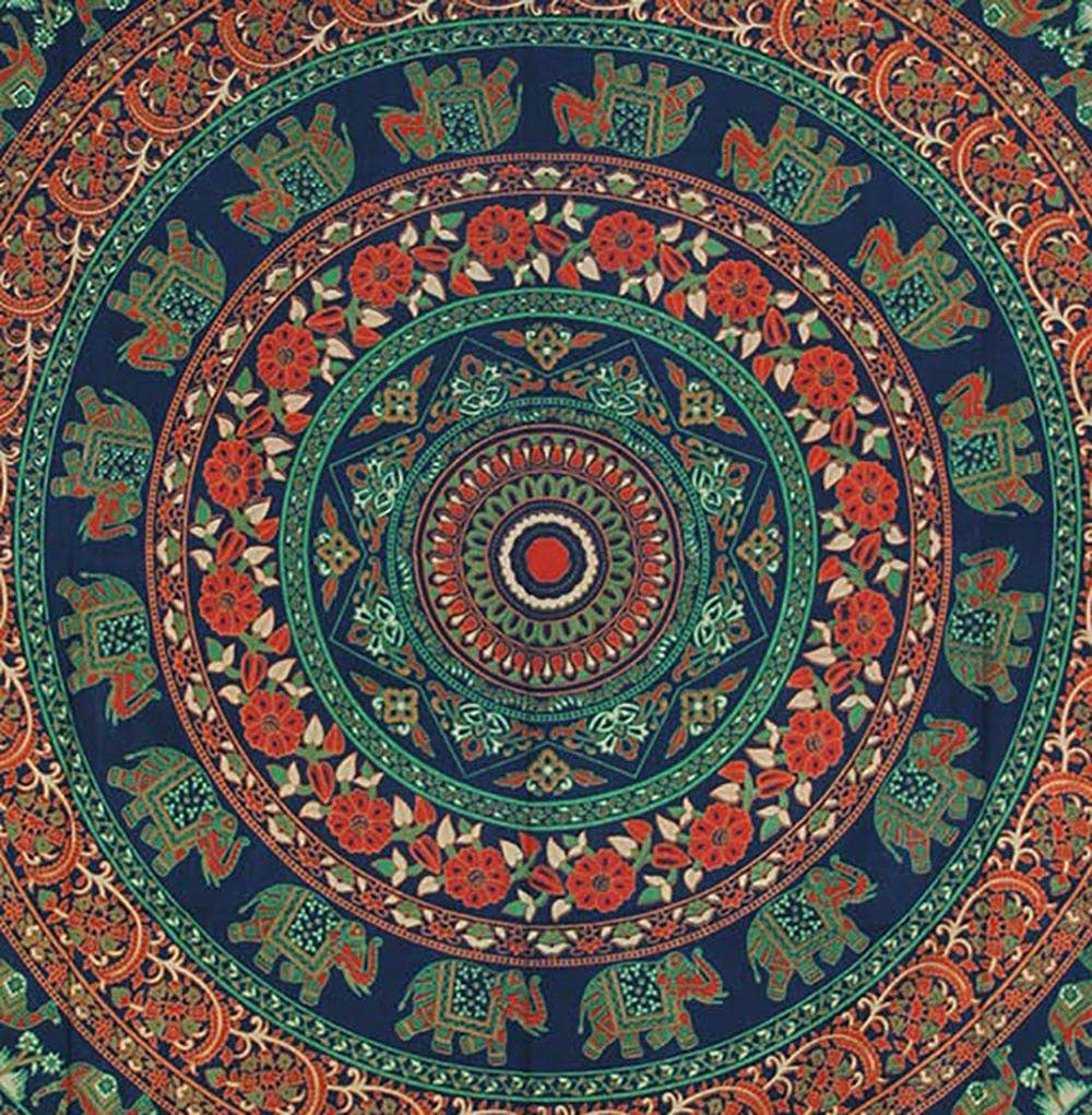 Lungta Imports - Wholesale Tapestry/Textile - Elephant Mandala Tapestry Wall Decor Beach Throw 80”X50”7