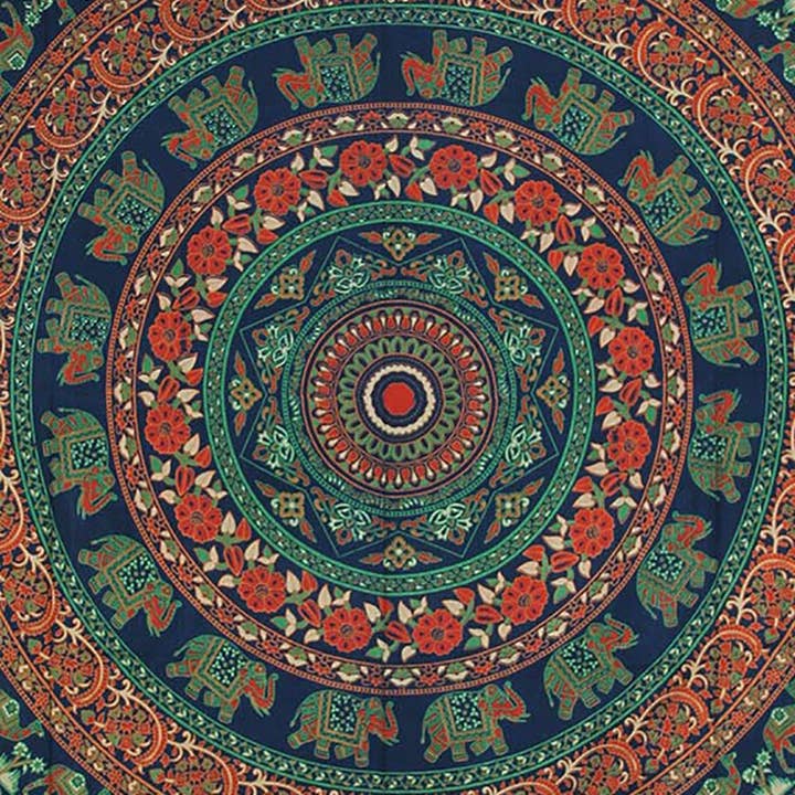 Lungta Imports - Wholesale Tapestry/Textile - Elephant Mandala Tapestry Wall Decor Beach Throw 80”X50”7