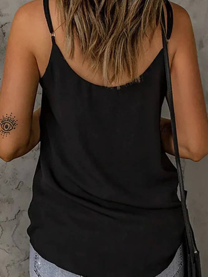 UNISHE - Wholesale Tank Top - Women's - Summer Plain V Neck Mesh Splicing Tank Top ZK1495