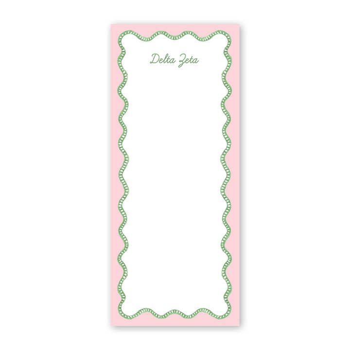 Delta Zeta Blumenwagen Muschel Griechisch Dünner Notizblock für den Großhandel von Dogwood Hill