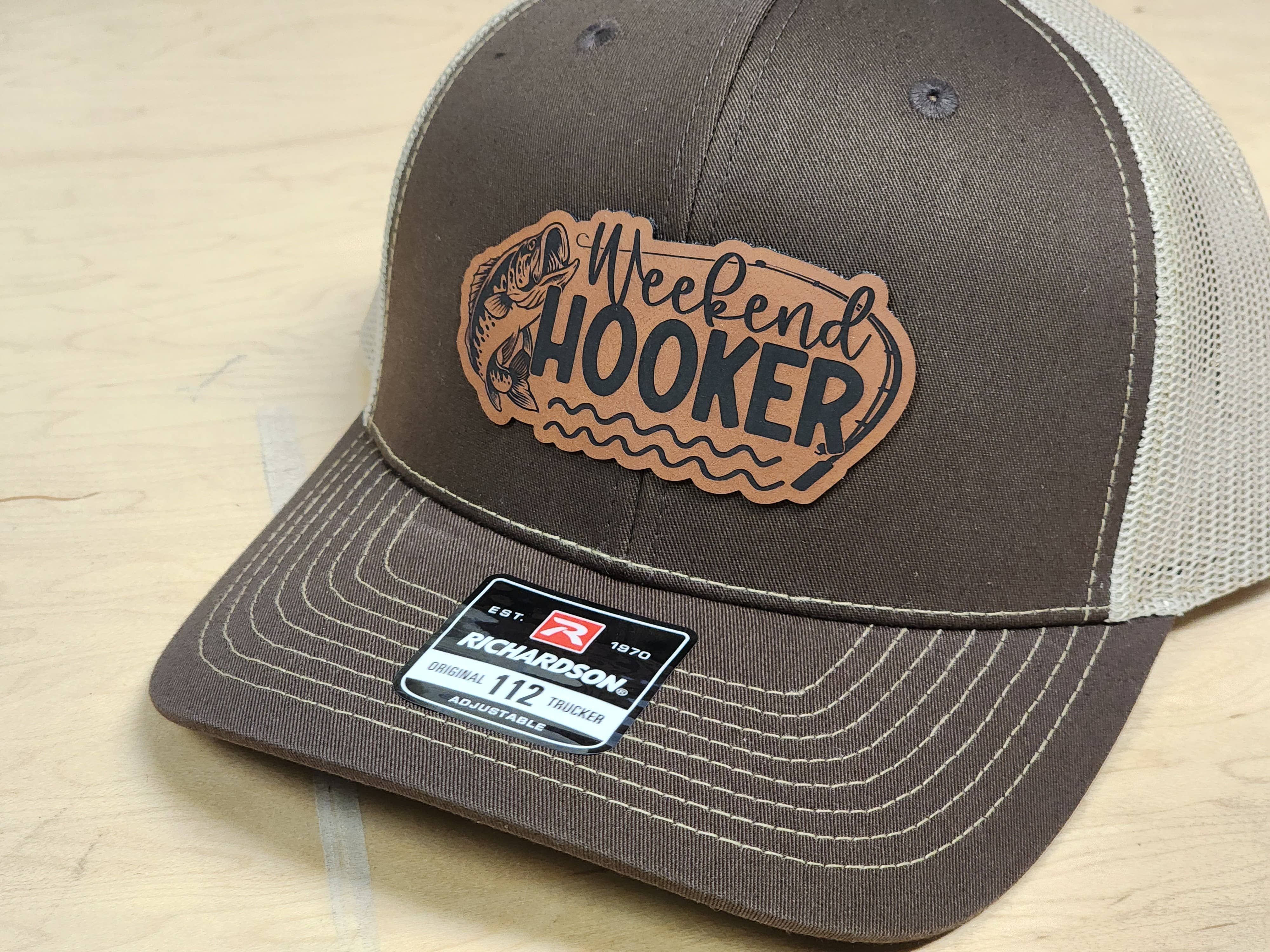 Knot Creatives - Wholesale Trucker Hat - Unisex - Funny Fishing Hat, Brown Weekend Hooker, Richardson 1121