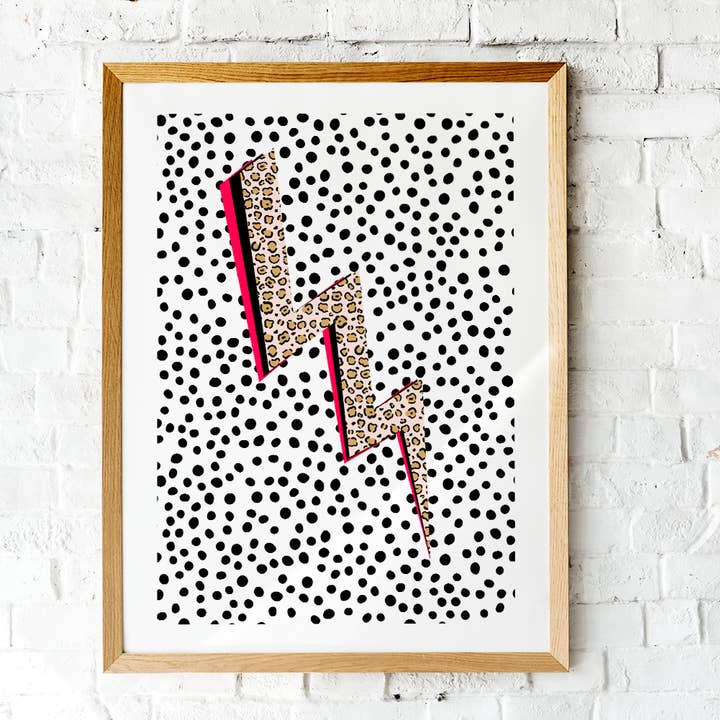 Lightning Bolt Leopard Print Polka Dot for wholesale by The 13 Prints