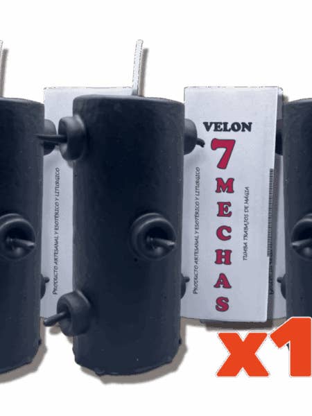 Lote Velon 7 Mechas Negro 10 Unidades para venta al por mayor de VELAS SORT DESDE 1999 SCP