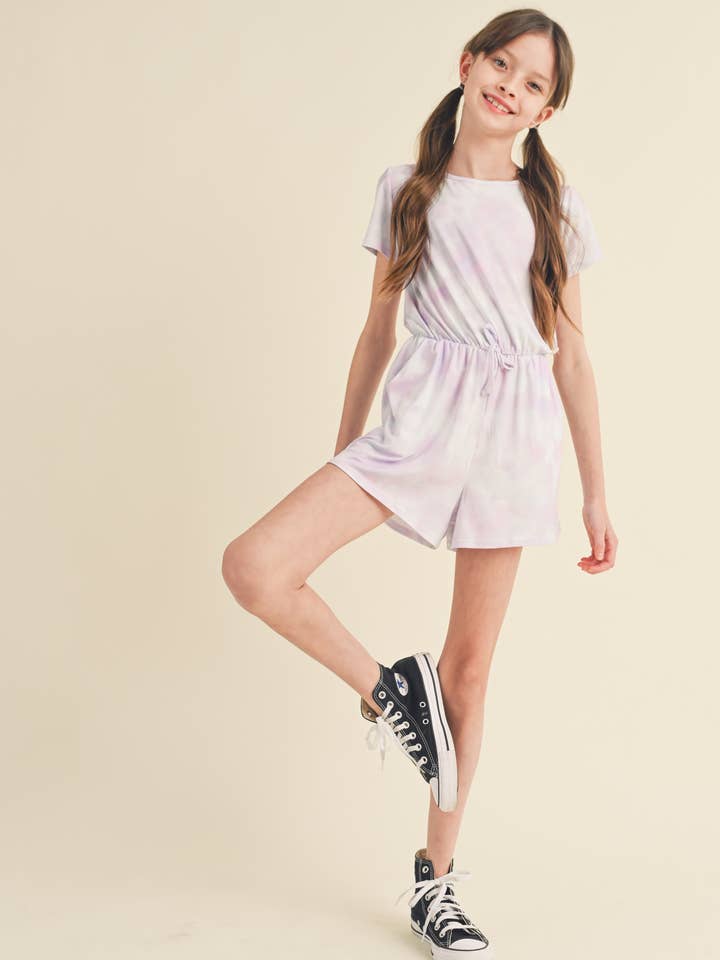 TWEEN KIDS GIRLS SHORT SLEEVE ROMPER (7-12) for wholesale by heart and arrow