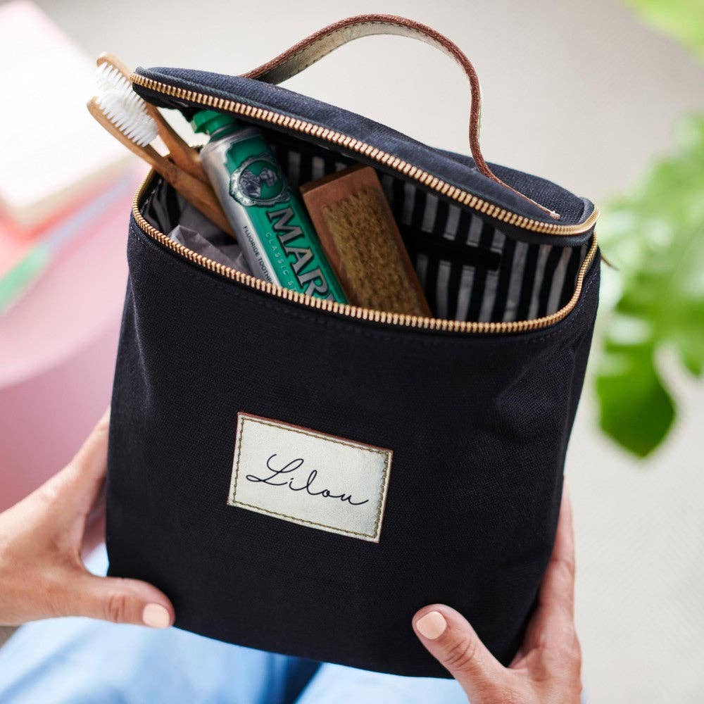 Vida Vida - Vente Trousse de toilette – femme - Trousse de toilette personnalisée en toile et cuir3