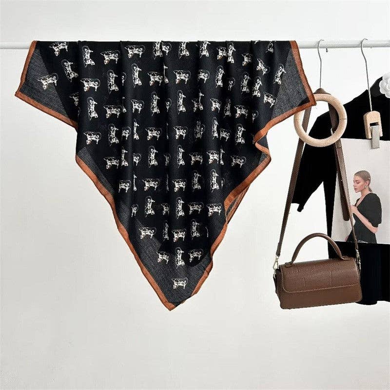 Sheer Trend - Wholesale Scarf - Women's - Vintage Floral Print Silk Scarf - Stylish And Versatile3