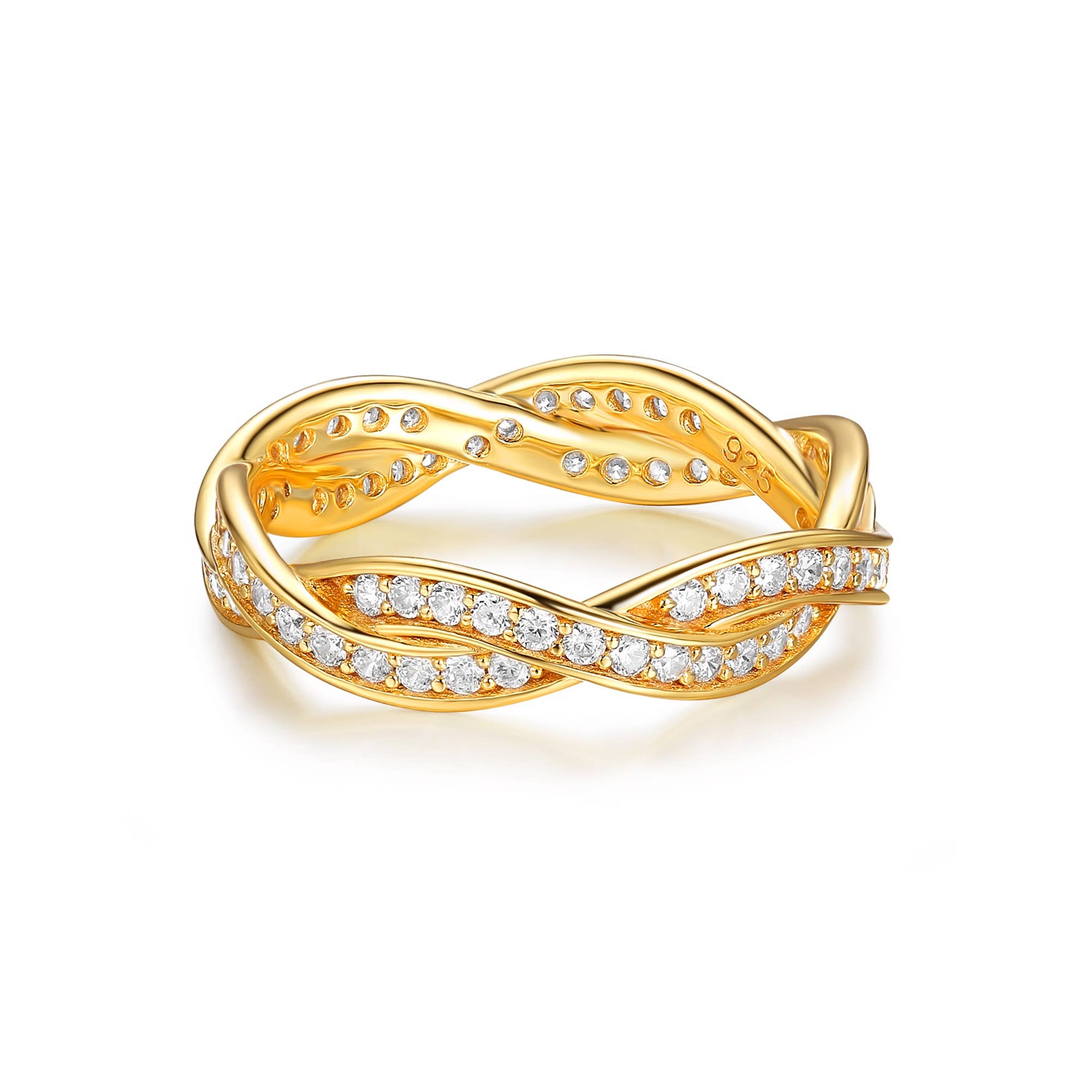 My Jewellery Story - Wholesale Multi-stone ring - Braided Pave Zirconia Multi-Stone Stackable Ring