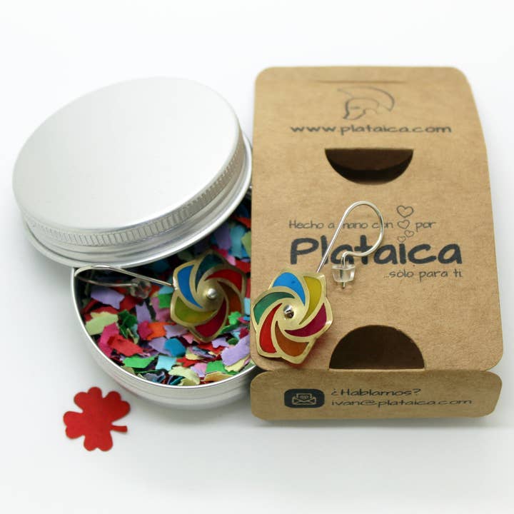 Plataica - Wholesale Dangle Earrings - Multicolor Grinder Earrings in Brass and 925 Silver8