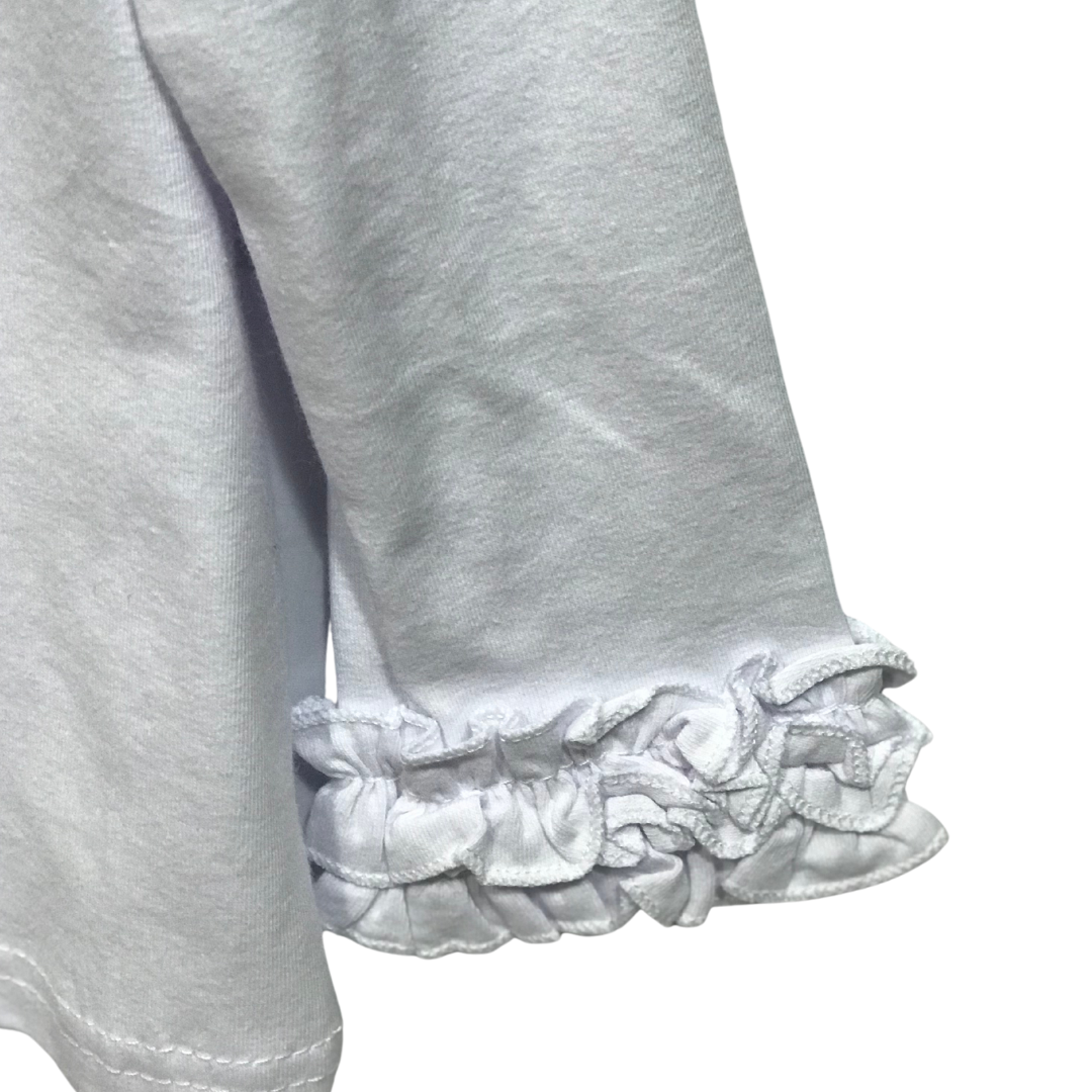 Hvid Langærmet 100% POLYESTER bluse med flæser for engroshandel på Faire2