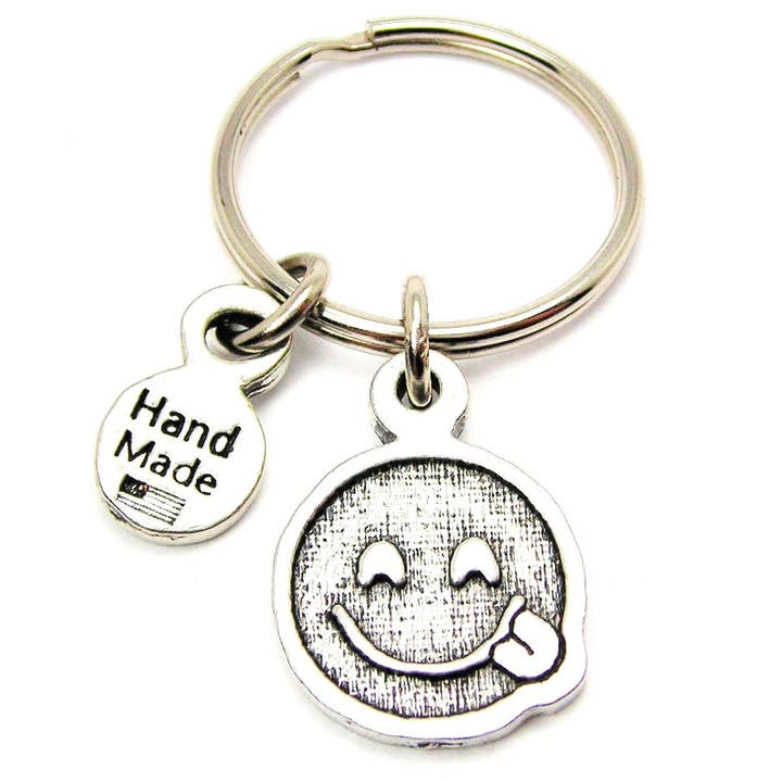 Lingua che sporgono emoji portachiavi per la vendita all'ingrosso da parte di Chubby Chico Charms