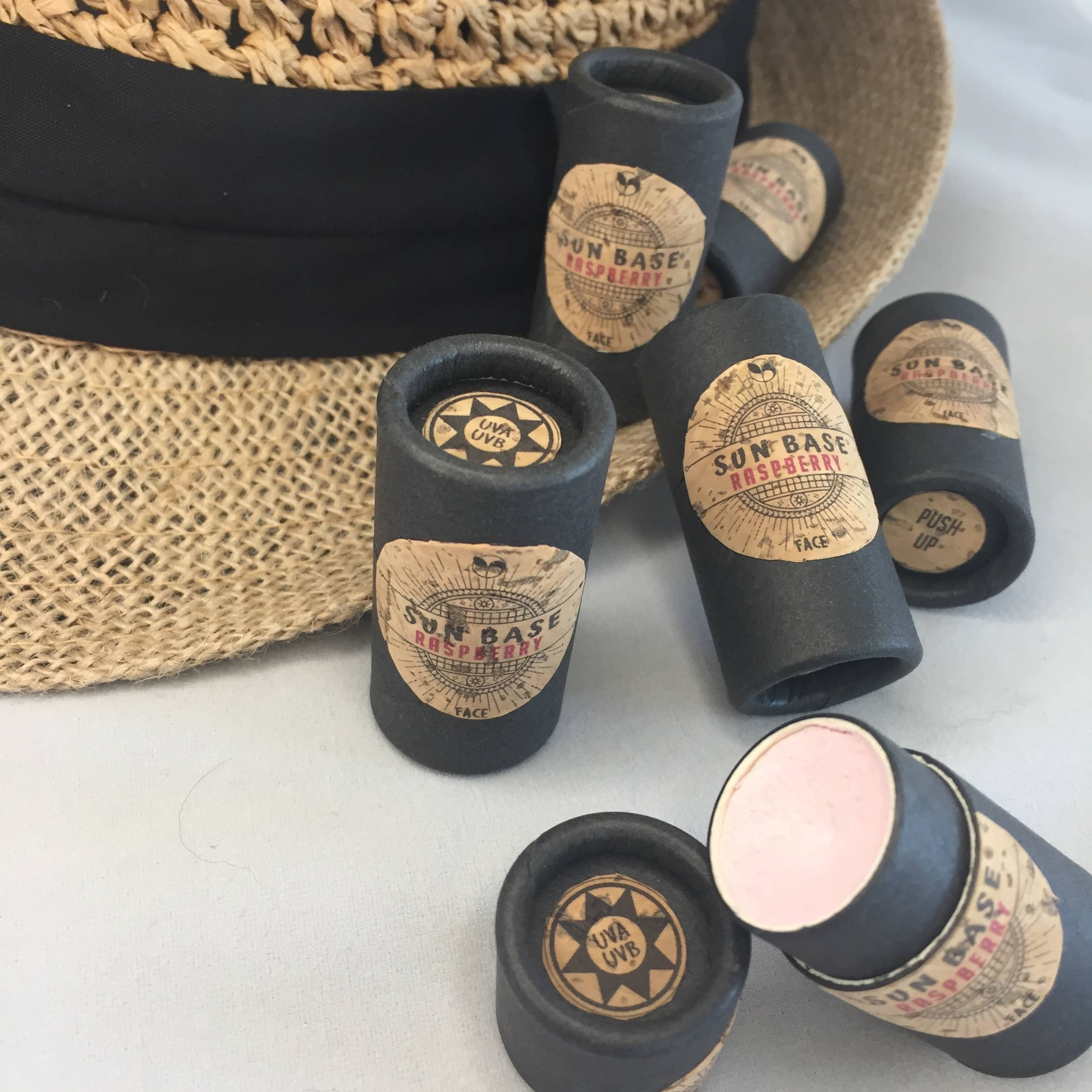 Scentcerae - Wholesale Lip Balm - Sun Base Raspberry Zinc Lip Balm Bio-Cork Push ups3