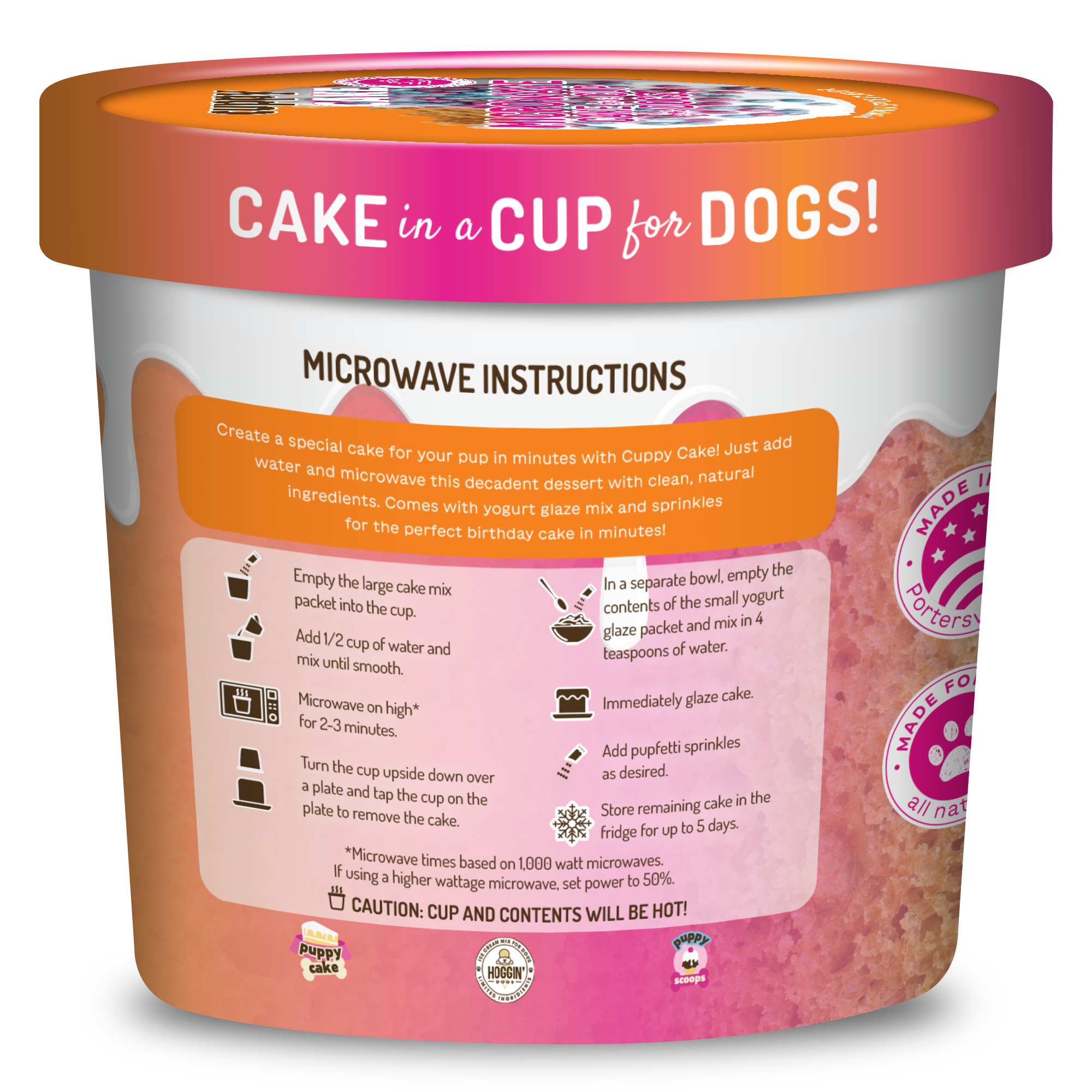 Puppy Cake LLC - Vente Friandises – chien - Cuppy Cake - Gâteau d'anniversaire pour chien au micro-ondes dans une tasse - Citrouille1