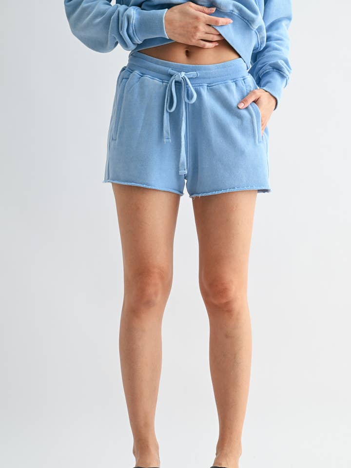 Mineral Wash Luxe Shorts for wholesale by Mono B