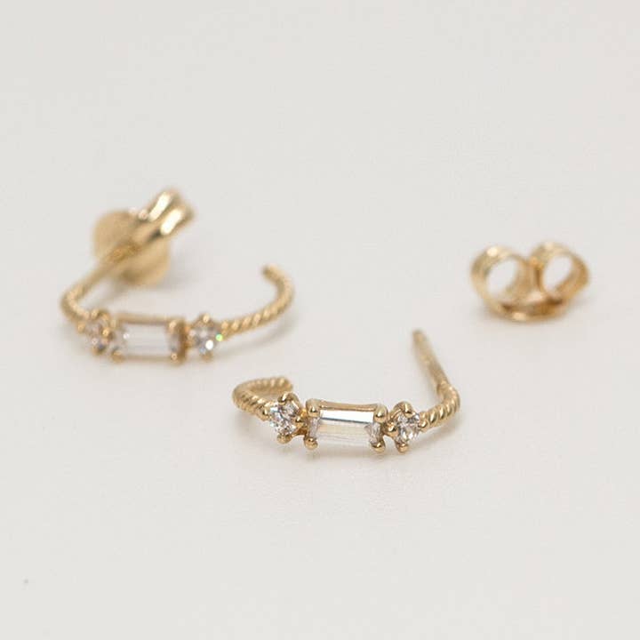 Kreolen aus Zirkonia 9 Karat für den Großhandel von Mélanie Pigeaud Jewelry