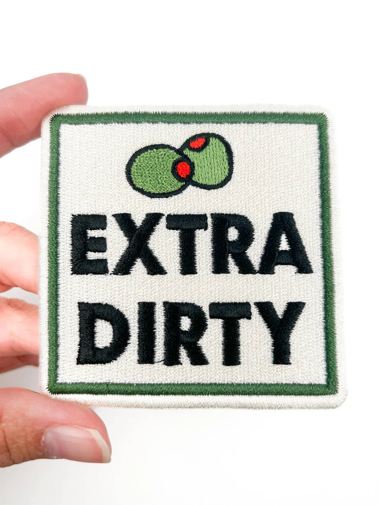 Field Trip Threads - Wholesale Patch - Extra Dirty Patch Funny Embroidered Iron On Martini Cocktail