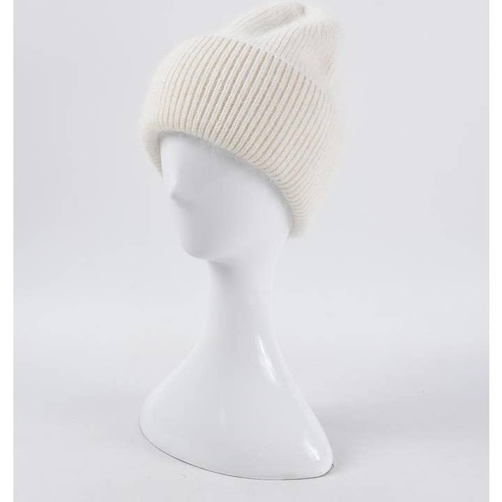 Angora Beanie Hat - Ivory for wholesale on Faire0