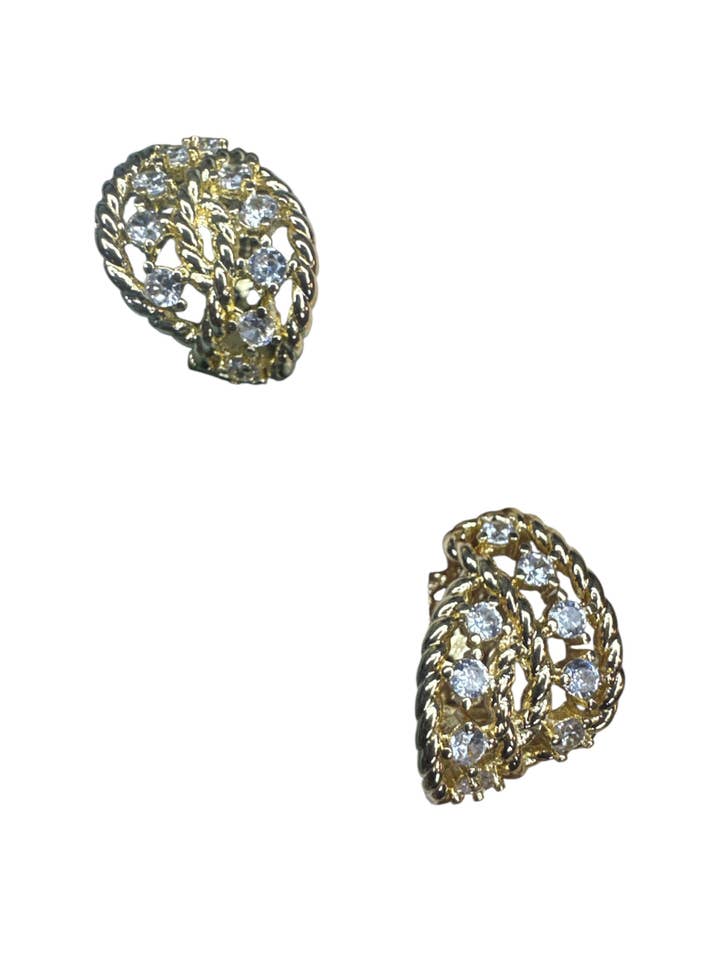 Mallory CZ Chain Style Huggie Hoops for wholesale by My Girl in LA