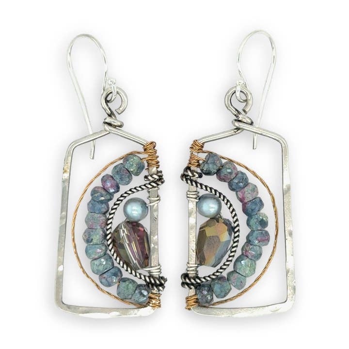 Brincos de Zoisita Azul Janela E80163 por atacado de Art by any Means Jewelry